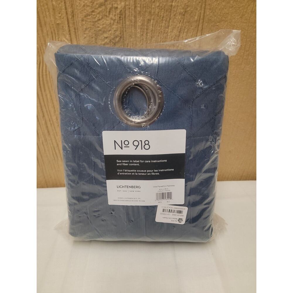 No 918 Lichtenberg 40x96" Single Panel Blue Textured Blackout